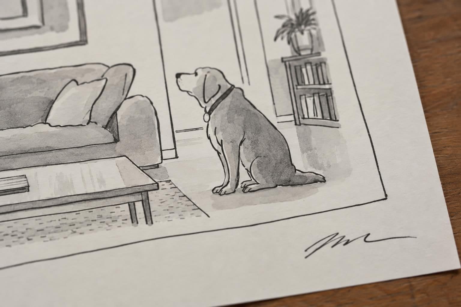 A cropped cartoon image with an unreadable handwritten signature mark.