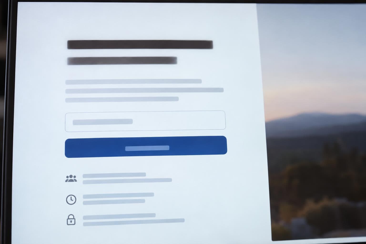 A close crop of an indistinct access screen represents Beam’s selected-user waitlist.