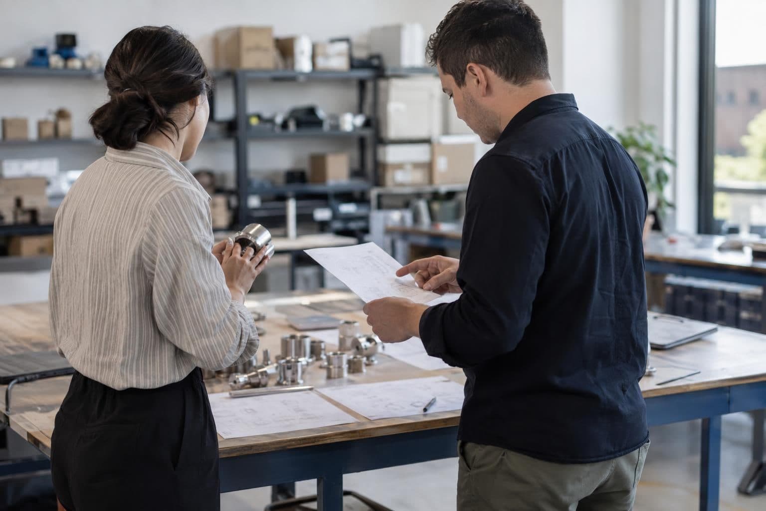 Procurement colleagues cross-check a sourcing task before it proceeds.