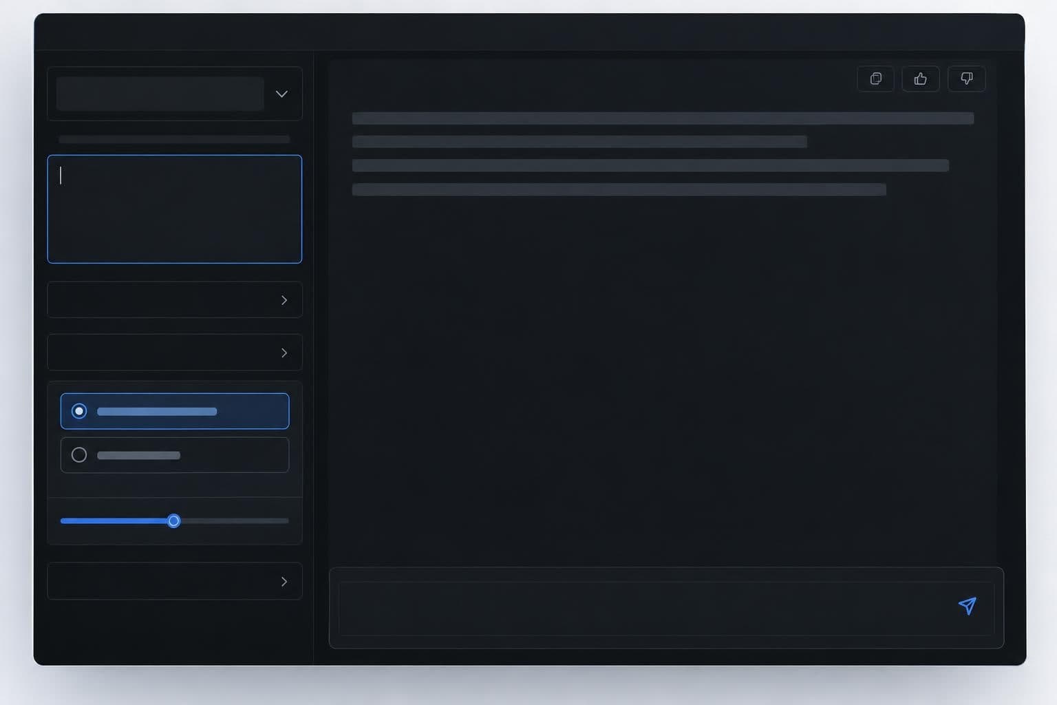 A close view of an API preview interface with two reasoning-level controls.