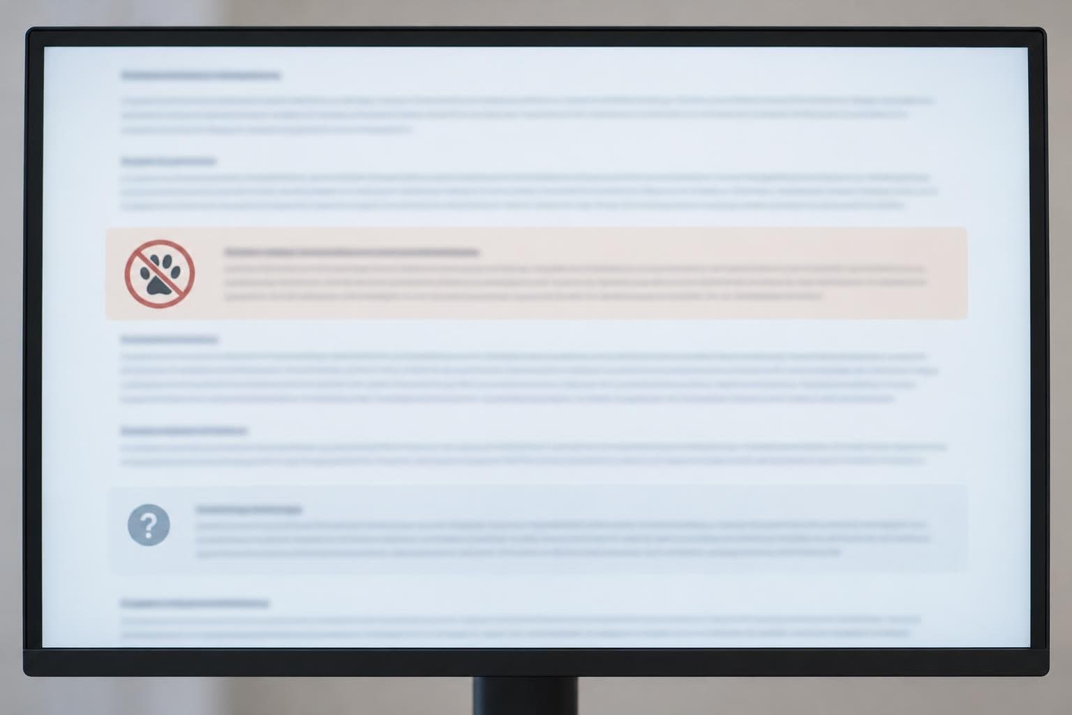 An unreadable Usage Policy page fills a single monitor; no chat or branding is visible.
