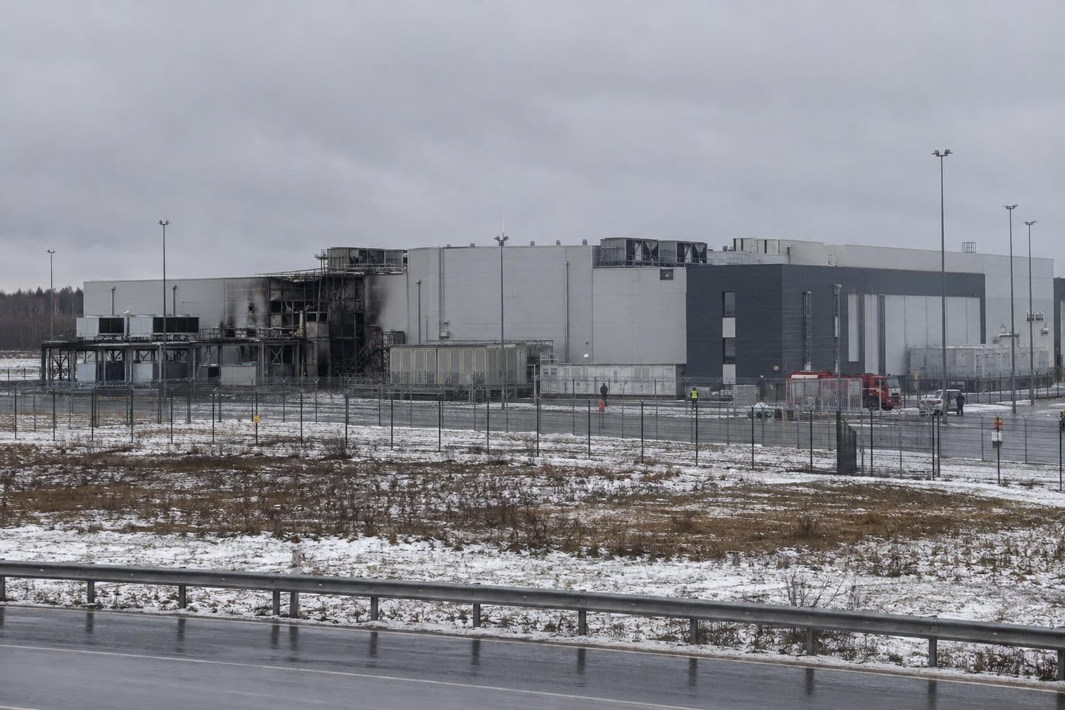 Exterior of the Sasovo data center after a reported fire damaged part of its infrastructure.