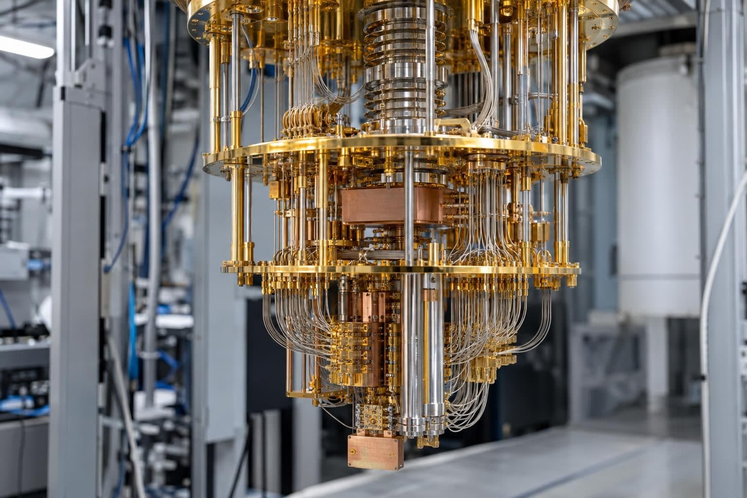 A quantum-computing research machine in an anonymous laboratory.