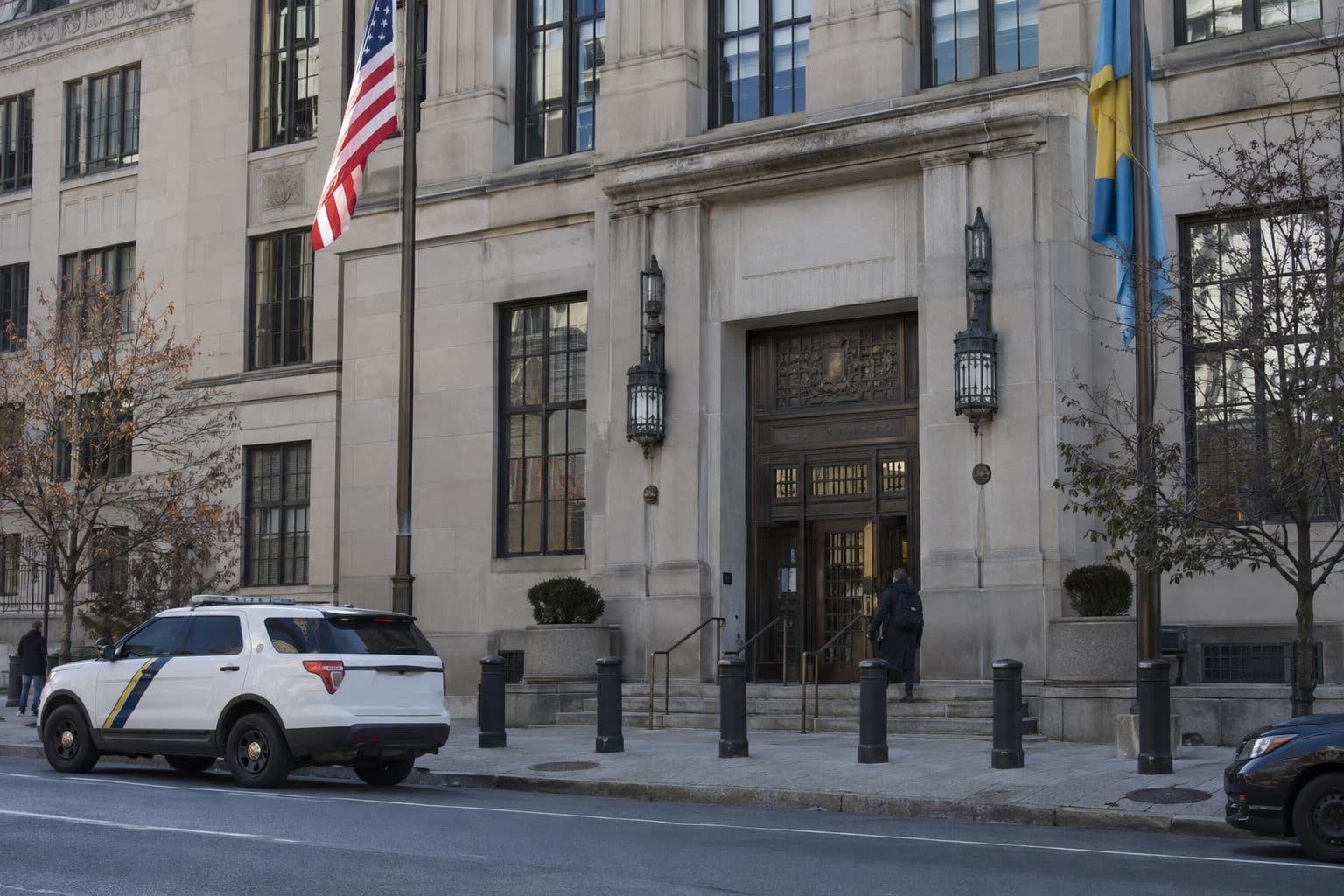 Street-level exterior of a Philadelphia police facility, grounding the report in the department's account.