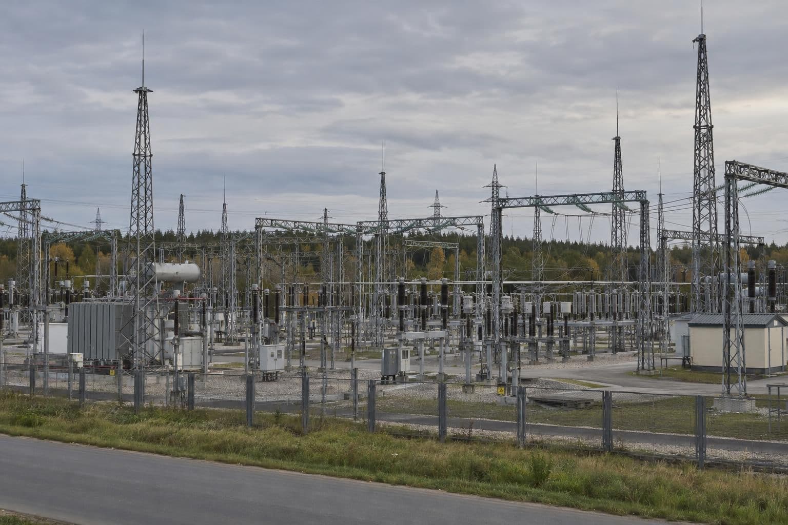 An electrical substation near Vladimir, representing infrastructure tied to reported local power disruptions.