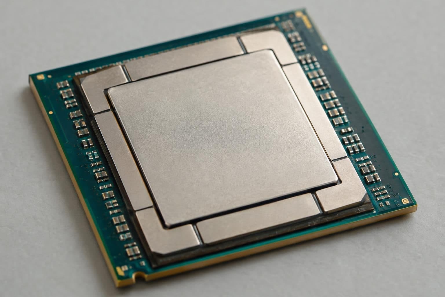 A single TPU processor chip photographed close up against a plain background.