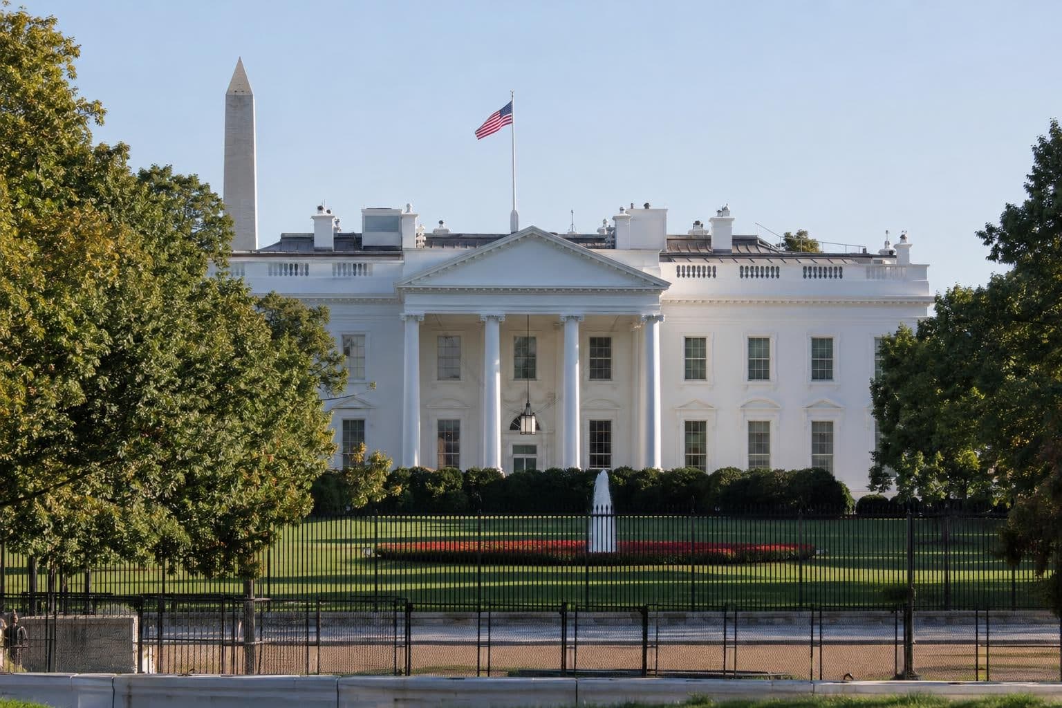 The White House exterior represents the task force’s plan to press AI companies on safety.