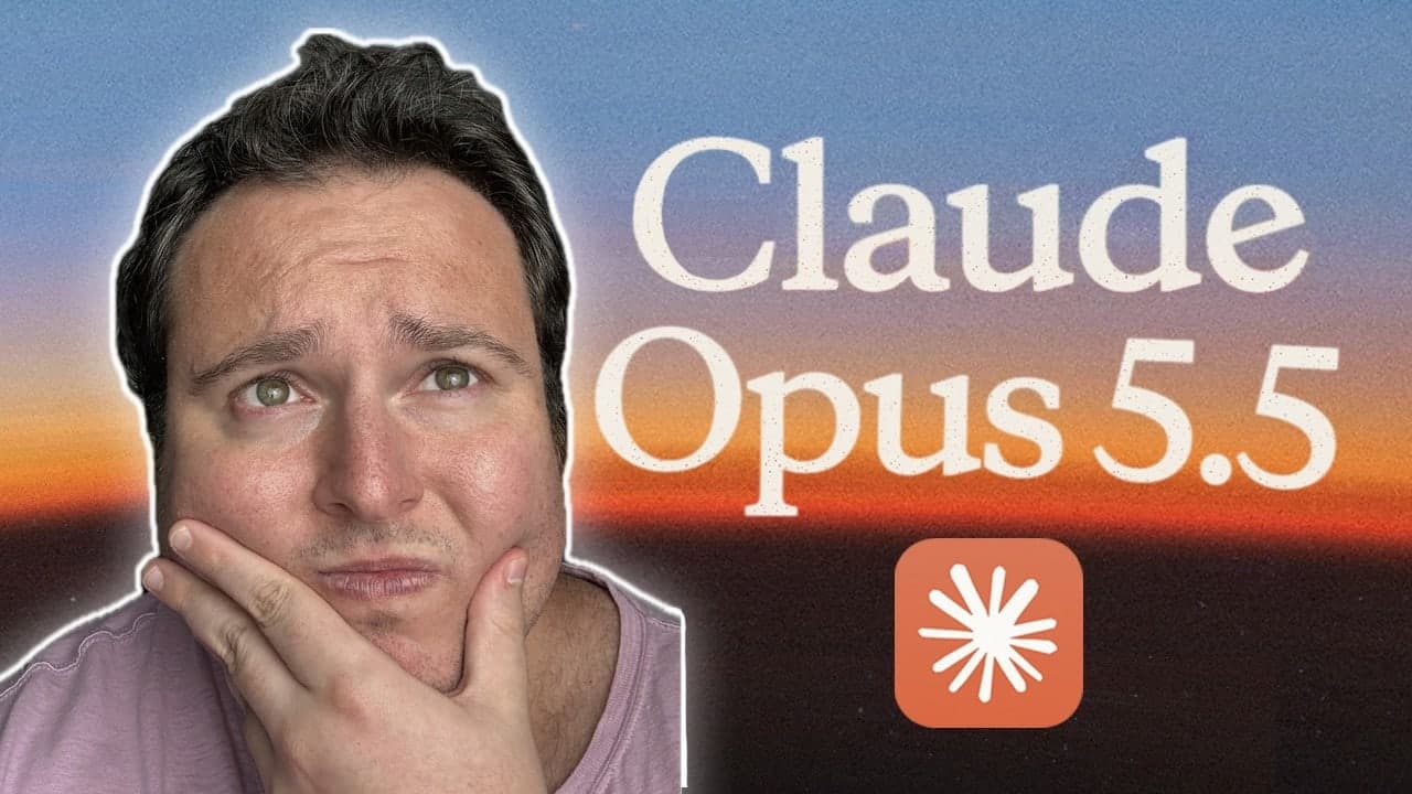 Thumbnail of the YouTube video “Claude Opus 5.5 Is INSANE – Hands-On With the BEST Model Yet!”