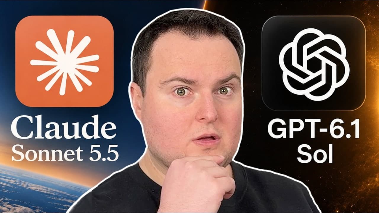 Thumbnail of the YouTube video “GPT-6.1 Sol vs Claude Sonnet 5.5 – This Was NOT Even CLOSE!”