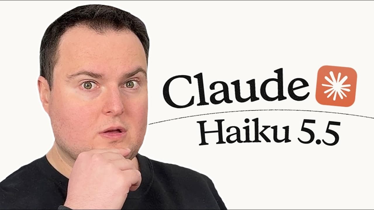 Thumbnail of the YouTube video “Claude Haiku 5.5 Is INSANE – This IS the BEST Cheap Model Yet!”