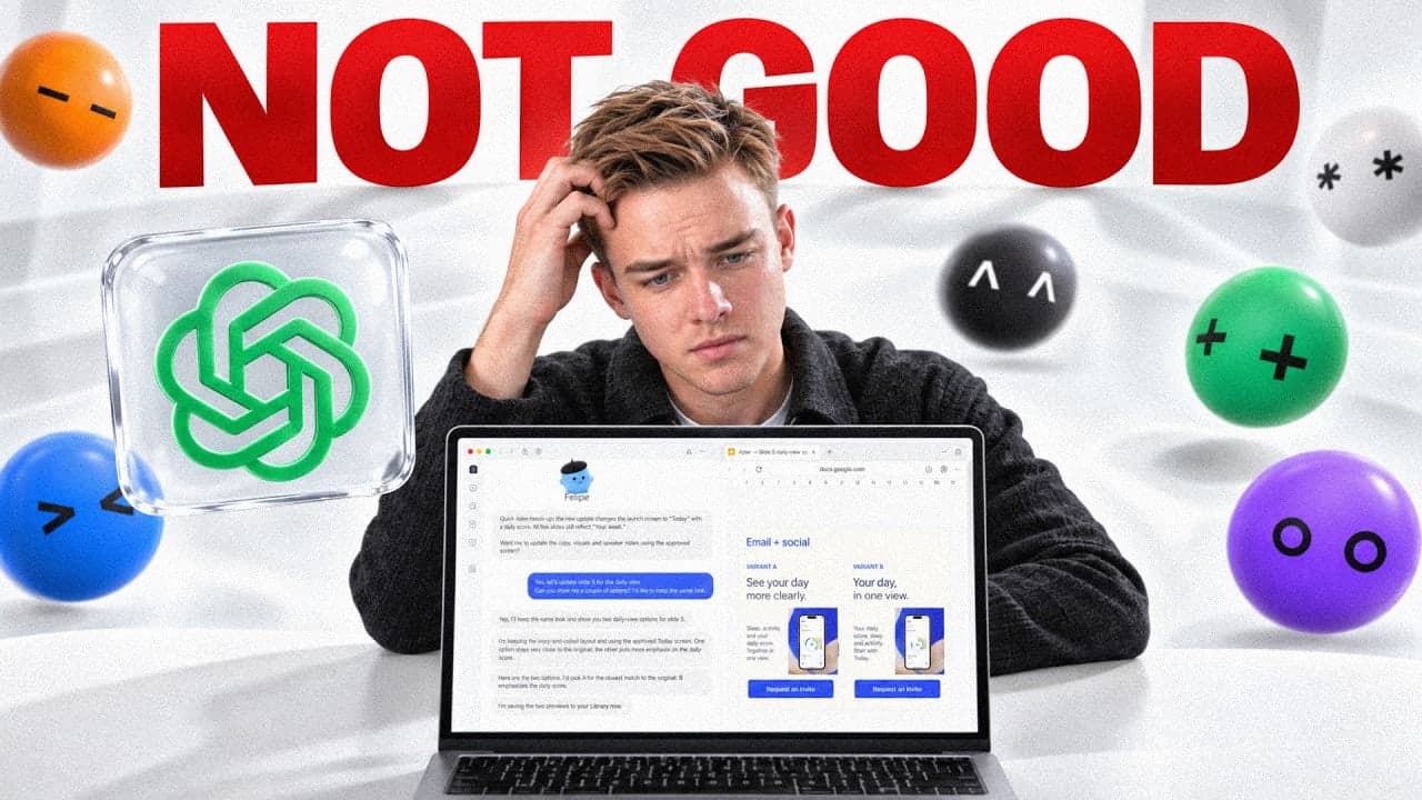 Thumbnail of the YouTube video “ChatGPT Dots Just Dropped. (Brutally Honest Review)”